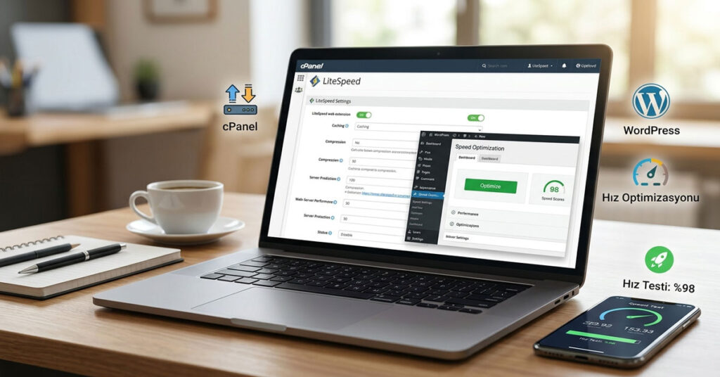 cPanel LiteSpeed ayarları ve WordPress hız optimizasyonu görsel rehberi.