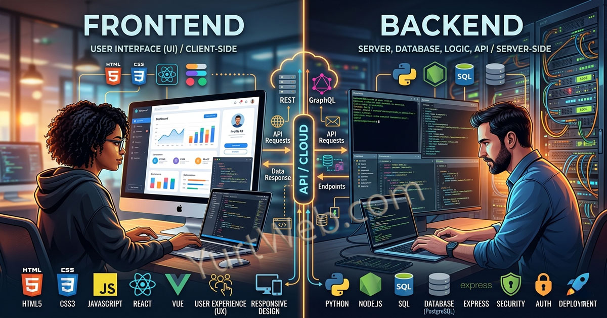 Frontend (arayüz), Backend (sunucu) ve Veritabanı katmanları arasındaki veri akışını gösteren mimari şema.