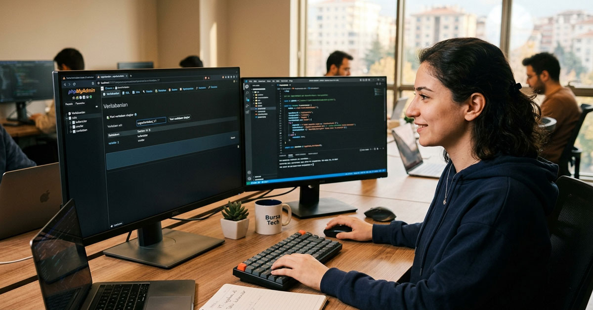 phpMyAdmin panelinde yeni WordPress veritabanı oluşturma adımları.