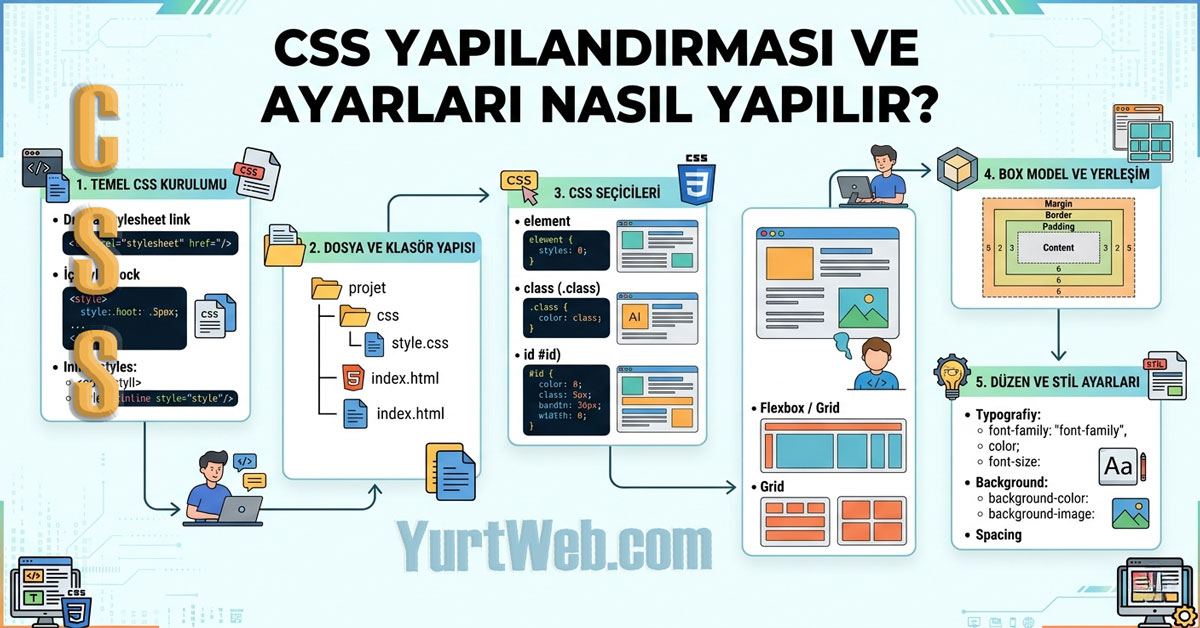 CSS yapılandırması genellikle HTML belgelerinize entegre etmeyi veya modern bir geliştirme ortamı.