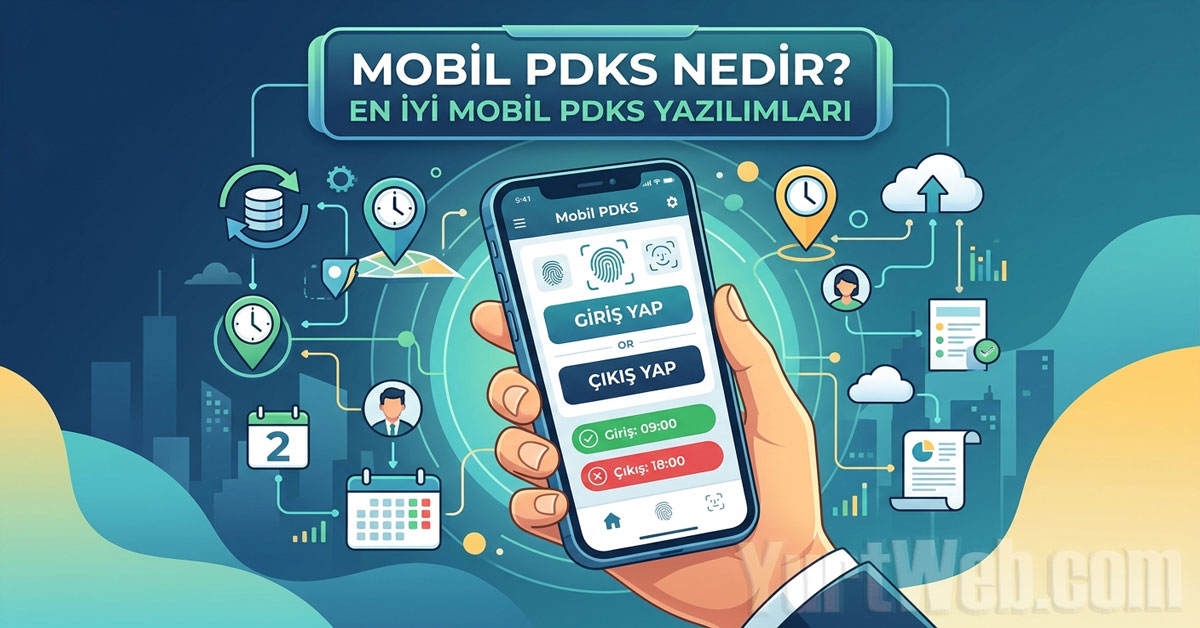 Akıllı telefon ekranında dijital giriş-çıkış takibi gösteren Mobil PDKS uygulaması arayüzü.