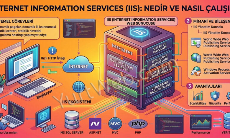 Windows Server üzerinde IIS yönetim paneli kullanılarak gerçekleştirilen FTP sitesi ekleme sihirbazı ve yapılandırma adımları ekran görüntüsü.